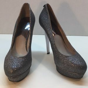 Michael Kors Silver Glitter Platform Pump Size 8.5